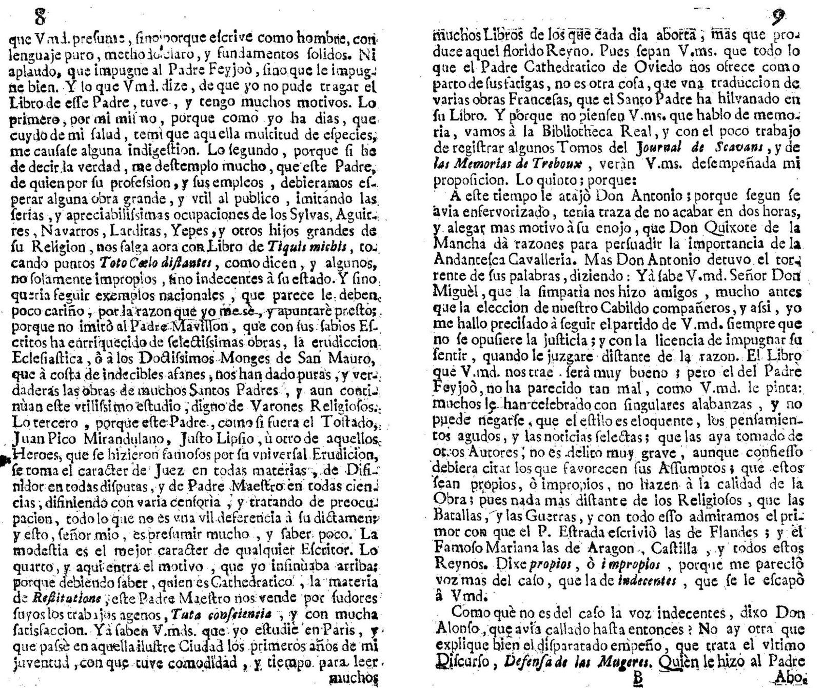 Accusation of translating French works in the Tertulia histórica y apologética of 1728