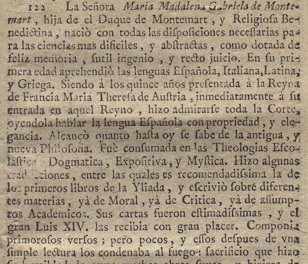 Feijoo clipping: abbess of Fontevrault (C003)