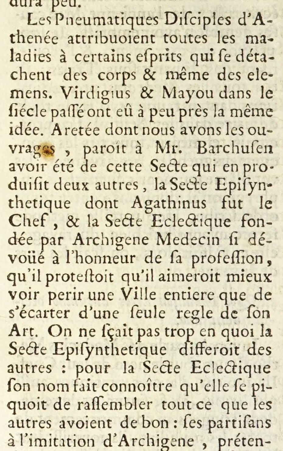 Trévoux clipping: medical sects (C005)