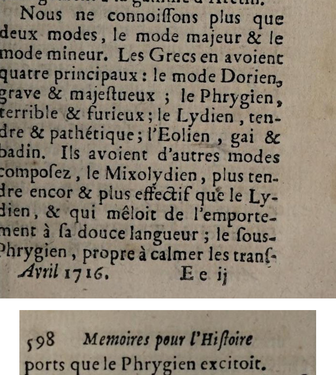 Trévoux clipping: musical modes (C009)