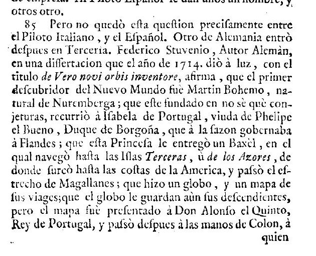 Feijoo clipping: Behaim (1733 challenge) (D2-C007)
