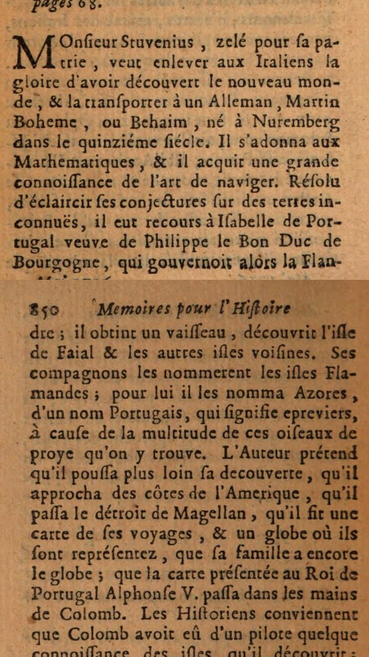 Trévoux clipping: Behaim (1733 challenge) (D2-C007)