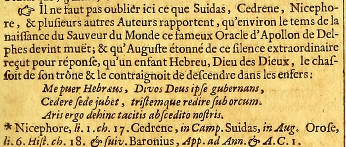 Moréri clipping: the oracle of Delphi (O471)