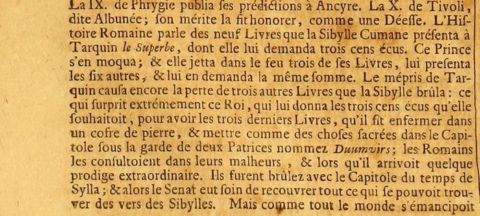 Moréri clipping: the Sibyls (O475)